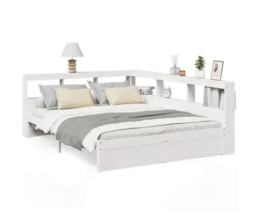 Gulta Ar Grāmatu Plauktu, Bez Matrača, 150X200 Cm, Priedes Koks Vidaxl