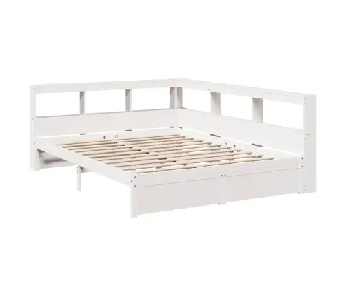 Gulta Ar Grāmatu Plauktu, Bez Matrača, 150X200 Cm, Priedes Koks Vidaxl