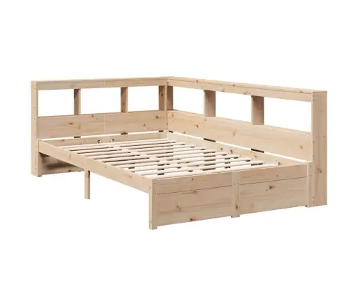 Lova Su Knygų Spinta Be Čiužinio, 120X200cm Pušies Masyvas