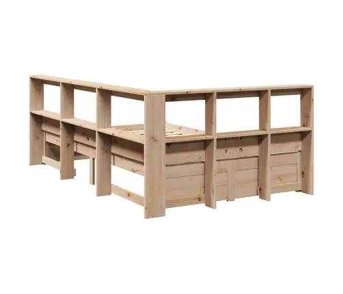 Lova Su Knygų Spinta Be Čiužinio, 120X200cm Pušies Masyvas