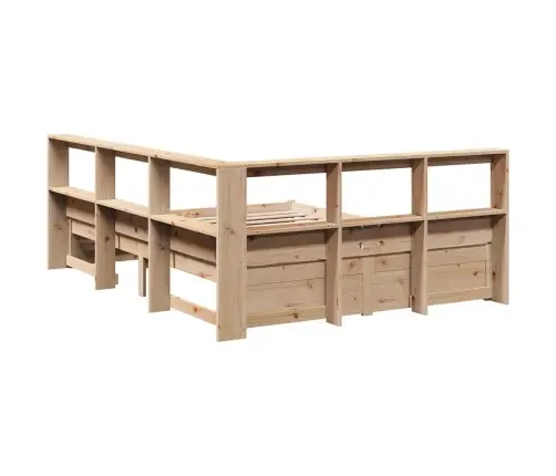 Gulta Ar Grāmatu Plauktu, Bez Matrača, 140X190 Cm, Priedes Koks Vidaxl