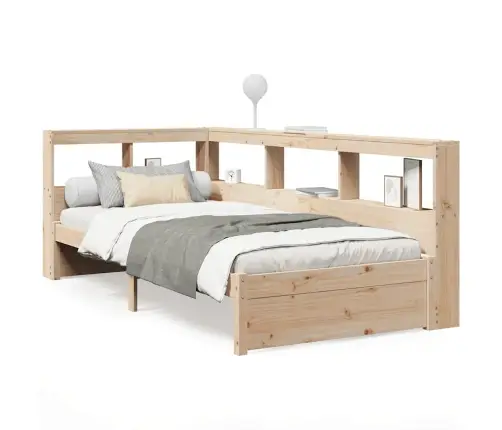 Gulta Ar Grāmatu Plauktu, Bez Matrača, 75X190 Cm, Priedes Koks Vidaxl