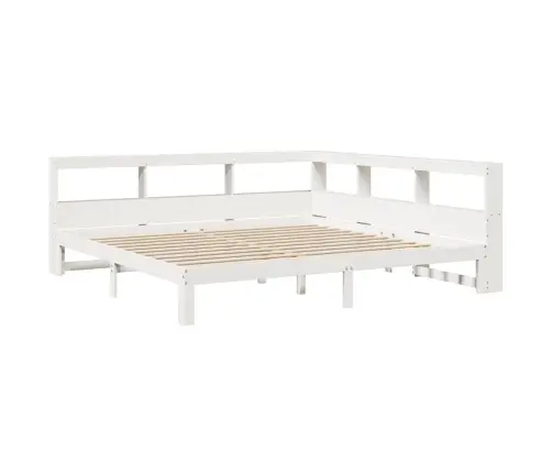 Gulta Ar Grāmatu Plauktu, Bez Matrača, 180X200 Cm, Priedes Koks Vidaxl