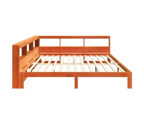 Gulta Ar Grāmatu Plauktu, Bez Matrača, 180X200 Cm, Priedes Koks Vidaxl