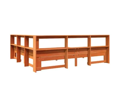 Gulta Ar Grāmatu Plauktu, Bez Matrača, 180X200 Cm, Priedes Koks Vidaxl