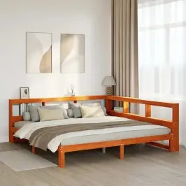 Gulta Ar Grāmatu Plauktu, Bez Matrača, 180X200 Cm, Priedes Koks Vidaxl