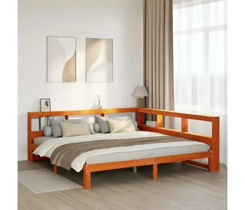 Gulta Ar Grāmatu Plauktu, Bez Matrača, 180X200 Cm, Priedes Koks Vidaxl