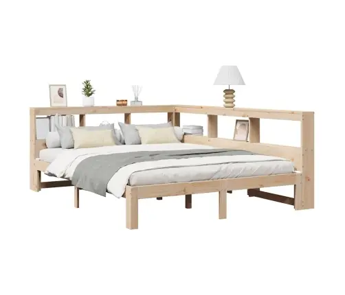 Lova Su Knygų Spinta Be Čiužinio, 160X200cm Pušies Masyvas