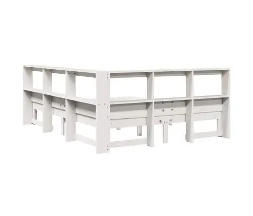 Gulta Ar Grāmatu Plauktu, Bez Matrača, 160X200 Cm, Priedes Koks Vidaxl