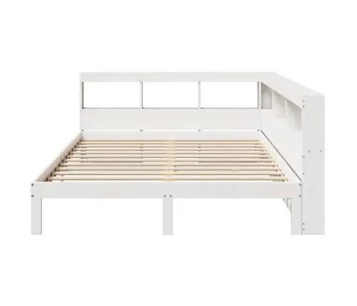 Riiuliga Voodiraam Ilma Madratsita, Valge, 150X200cm Männipuit