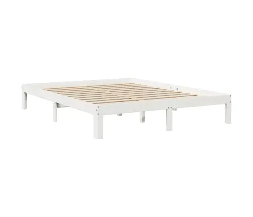 Riiuliga Voodiraam Ilma Madratsita, Valge, 150X200cm Männipuit