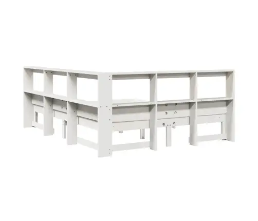 Gulta Ar Grāmatu Plauktu, Bez Matrača, 140X200 Cm, Priedes Koks Vidaxl