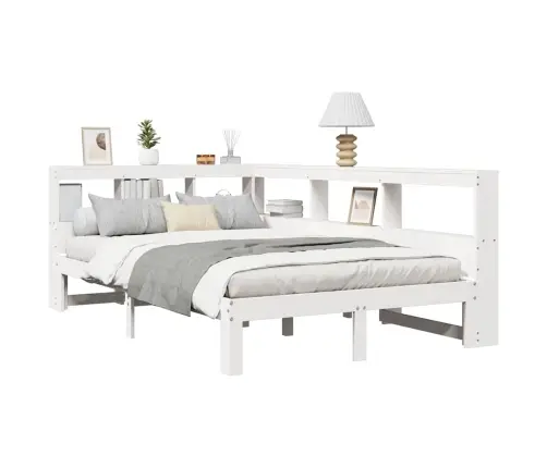 Gulta Ar Grāmatu Plauktu, Bez Matrača, 120X200 Cm, Priedes Koks Vidaxl