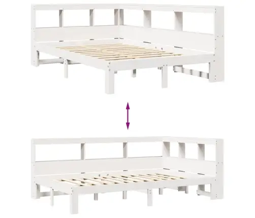 Gulta Ar Grāmatu Plauktu, Bez Matrača, 120X200 Cm, Priedes Koks Vidaxl