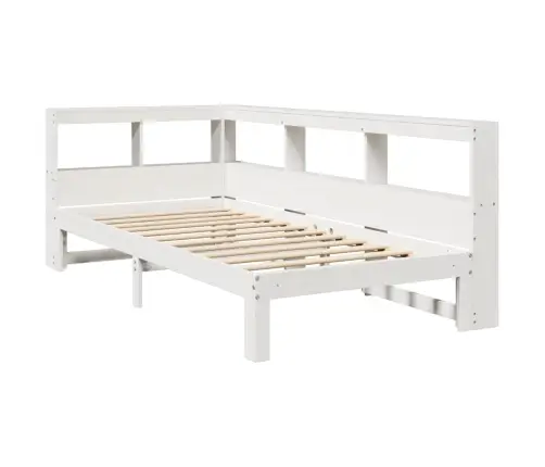 Lova Su Knygų Spinta Be Čiužinio, Balta, 100X200cm Pušis