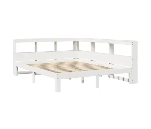 Gulta Ar Grāmatu Plauktu, Bez Matrača, 140X190 Cm, Priedes Koks Vidaxl