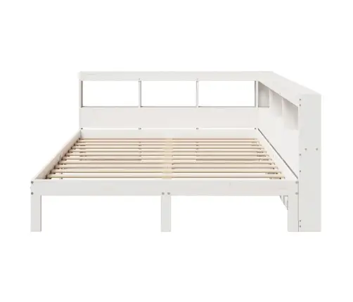 Gulta Ar Grāmatu Plauktu, Bez Matrača, 140X190 Cm, Priedes Koks Vidaxl