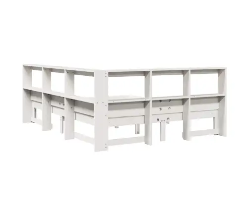 Gulta Ar Grāmatu Plauktu, Bez Matrača, 140X190 Cm, Priedes Koks Vidaxl