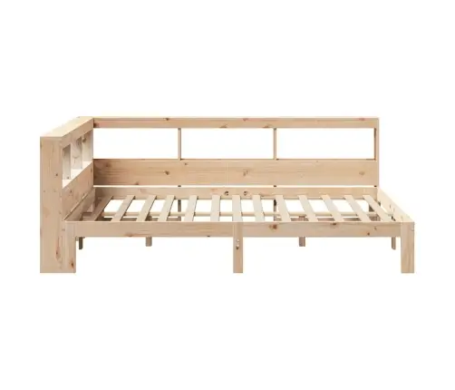 Lova Su Knygų Spinta Be Čiužinio, 135X190cm Pušies Masyvas