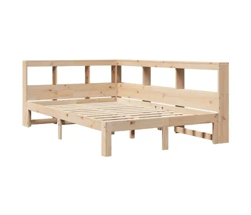 Gulta Ar Grāmatu Plauktu, Bez Matrača, 120X190 Cm, Priedes Koks Vidaxl