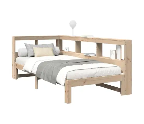 Riiuliga Voodi Ilma Madratsita, 90 X 190 cm Männipuit