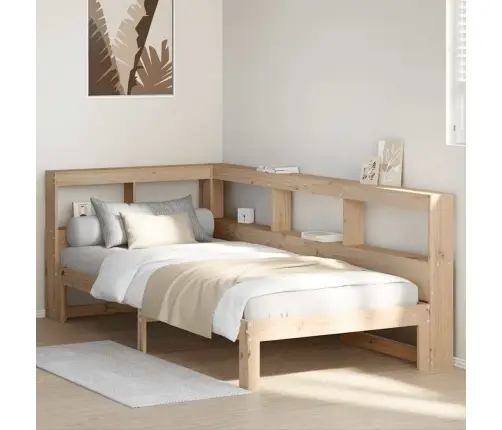 Riiuliga Voodi Ilma Madratsita, 90 X 190 cm Männipuit