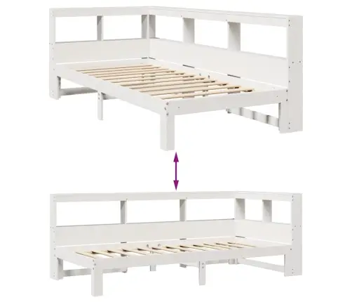 Gulta Ar Grāmatu Plauktu, Bez Matrača, 90X190 Cm, Priedes Koks Vidaxl