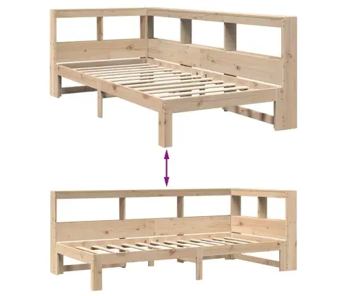 Riiuliga Voodiraam Ilma Madratsita, 75X190 cm Männipuit
