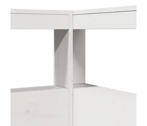 Riiuliga Voodiraam Ilma Madratsita, Valge, 75X190 cm Männipuit