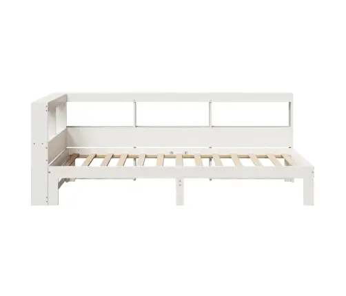 Riiuliga Voodiraam Ilma Madratsita, Valge, 75X190 cm Männipuit