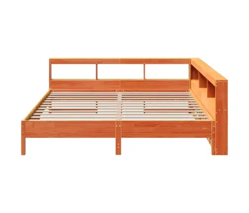 Riiuliga Voodi Ilma Madratsita, Vahapruun, 200X200cm Männipuit