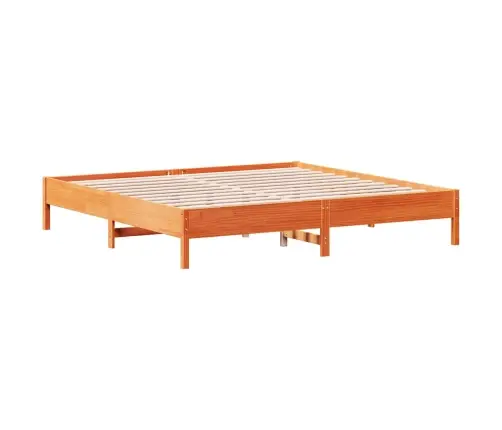 Riiuliga Voodi Ilma Madratsita, Vahapruun, 200X200cm Männipuit