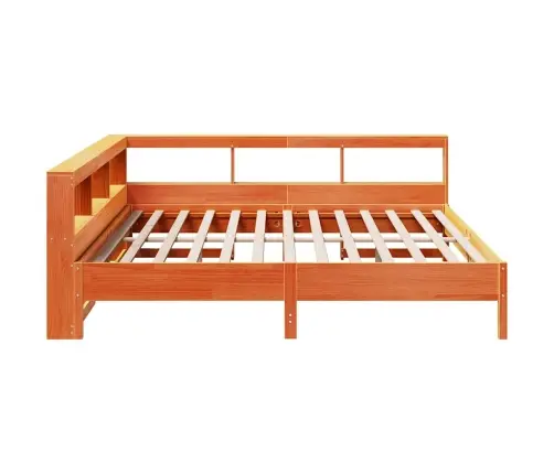 Riiuliga Voodi Ilma Madratsita, Vahapruun, 200X200cm Männipuit