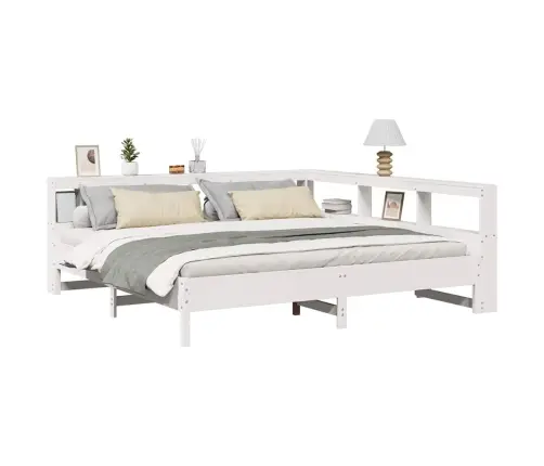 Gulta Ar Grāmatu Plauktu, Bez Matrača, 180X200 Cm, Priedes Koks Vidaxl