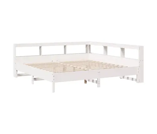 Gulta Ar Grāmatu Plauktu, Bez Matrača, 180X200 Cm, Priedes Koks Vidaxl