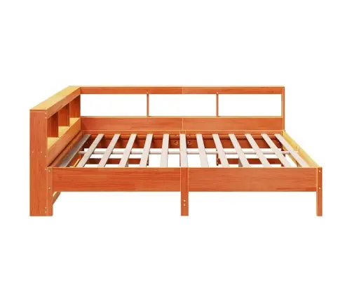 Gulta Ar Grāmatu Plauktu, Bez Matrača, 180X200 Cm, Priedes Koks Vidaxl