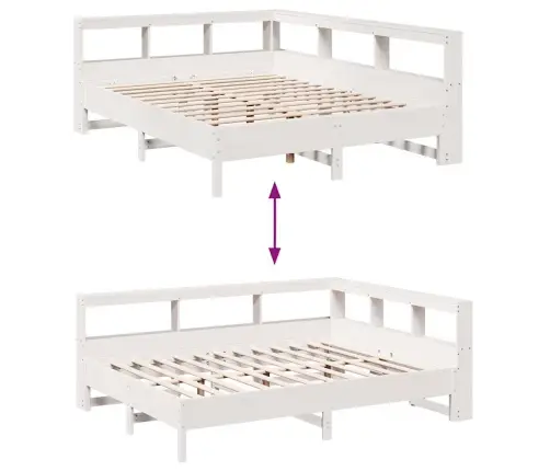 Gulta Ar Grāmatu Plauktu, Bez Matrača, 160X200 Cm, Priedes Koks Vidaxl