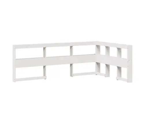 Riiuliga Voodiraam Ilma Madratsita, Valge, 120X200cm Männipuit