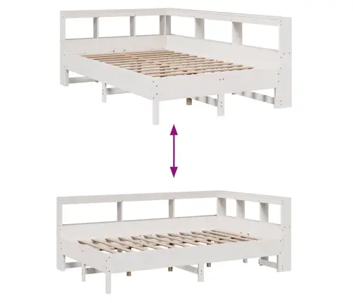 Riiuliga Voodiraam Ilma Madratsita, Valge, 120X200cm Männipuit
