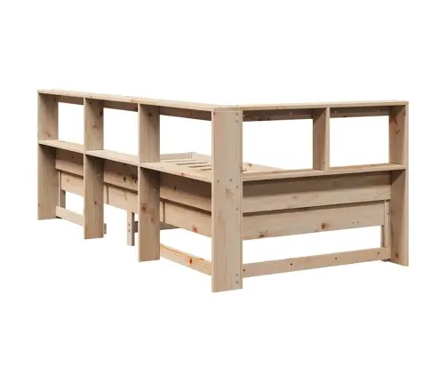 Lova Su Knygų Spinta Be Čiužinio, 100X200cm Pušies Masyvas