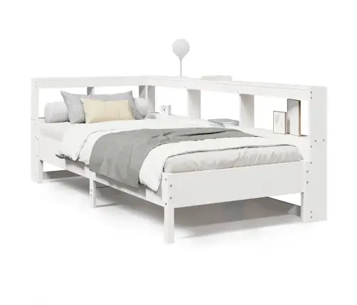 Gulta Ar Grāmatu Plauktu, Bez Matrača, 90X200 Cm, Priedes Koks Vidaxl