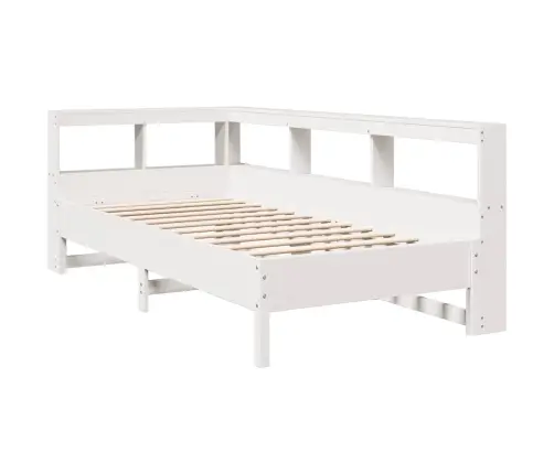 Gulta Ar Grāmatu Plauktu, Bez Matrača, 90X200 Cm, Priedes Koks Vidaxl