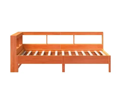 Gulta Ar Grāmatu Plauktu, Bez Matrača, 90X200 Cm, Priedes Koks Vidaxl