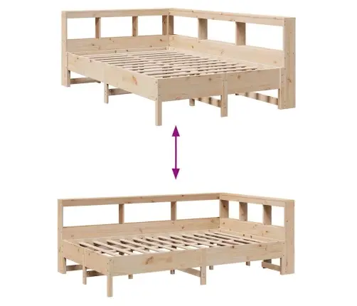 Riiuliga Voodiraam Ilma Madratsita, 140X190 cm Männipuit