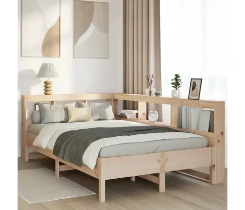 Lova Su Knygų Spinta Be Čiužinio, 120X190cm Pušies Masyvas