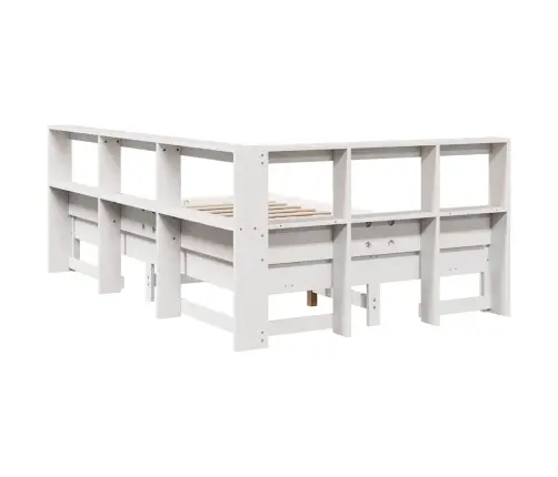 Gulta Ar Grāmatu Plauktu, Bez Matrača, 120X190 Cm, Priedes Koks Vidaxl