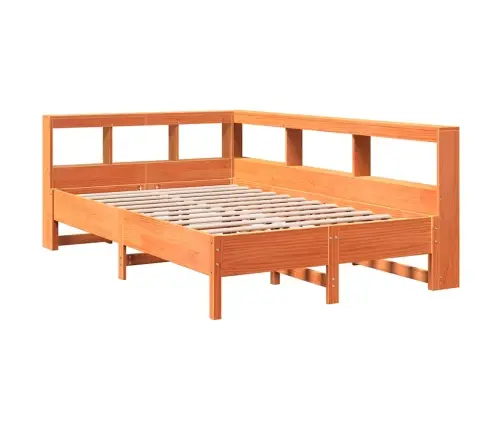 Lova Be Čiužinio/Su Knygų Lentyna, Vaško Ruda, 120X190cm Pušis