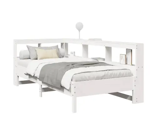 Gulta Ar Grāmatu Plauktu, Bez Matrača, 90X190 Cm, Priedes Koks Vidaxl