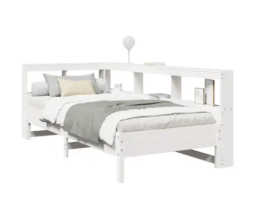 Gulta Ar Grāmatu Plauktu, Bez Matrača, 75X190 Cm, Priedes Koks Vidaxl