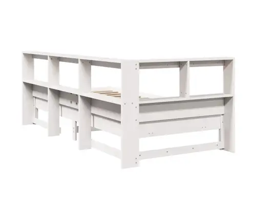 Gulta Ar Grāmatu Plauktu, Bez Matrača, 75X190 Cm, Priedes Koks Vidaxl